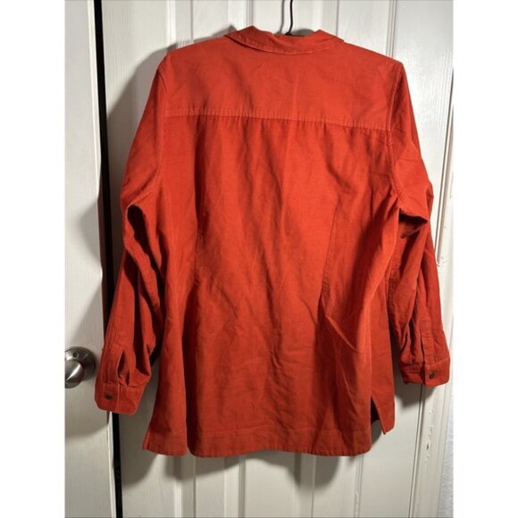 J. Jill Top Womens Large Button Front Shirt Corduroy  Red/Orange Shirt - Picture 5 of 5